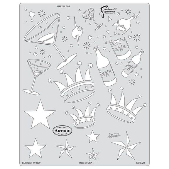 Iwata Artool Freehand Template - Kustom Kulture Martini Time
