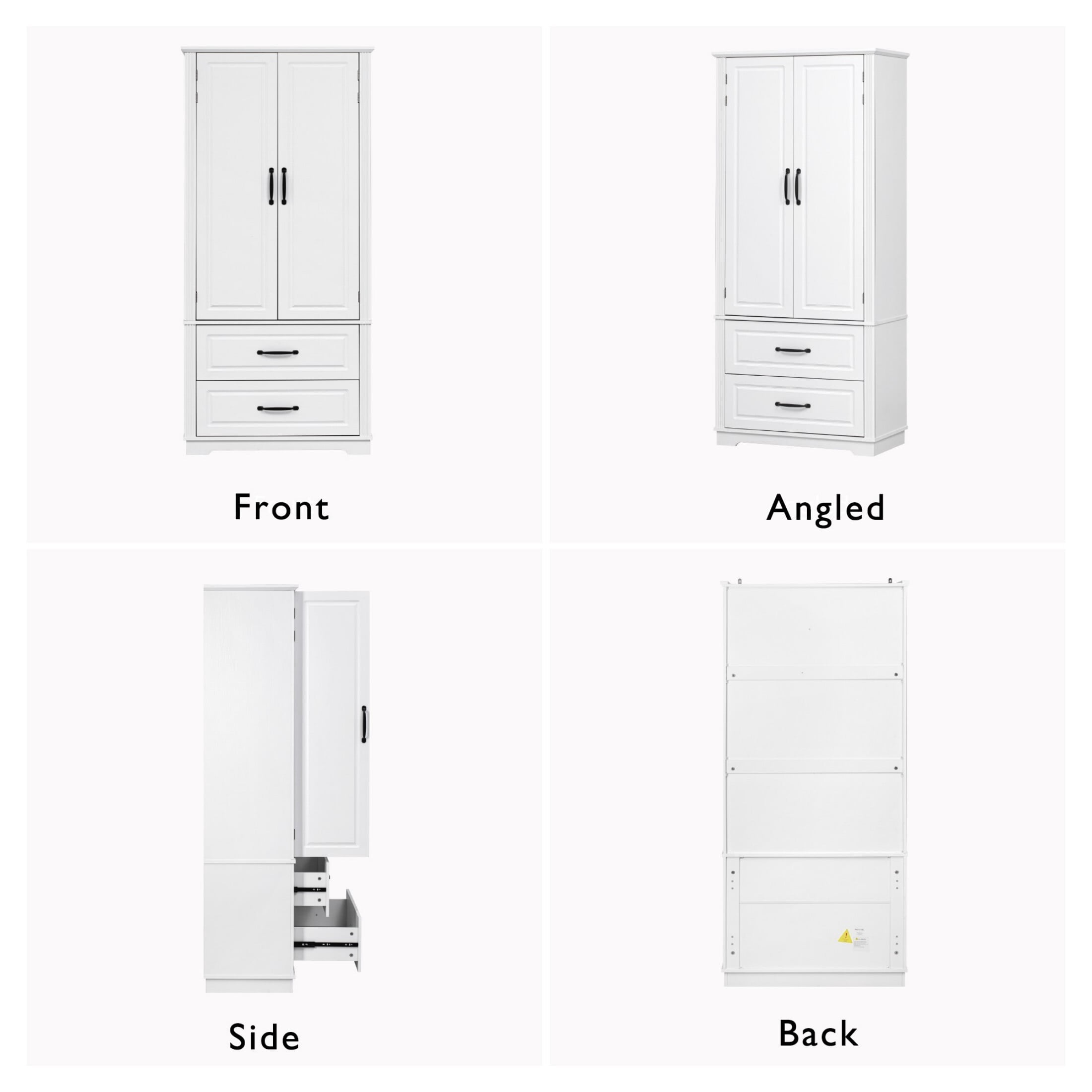 AENKYO 71-inch Farmhouse Kitchen Pantry Cabinet with Adjustable Shelves & Spacious Storage, White Oak
