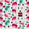 thumbnail image 1 of Metal Light Switch Plate Cover Macaroon Fruit Leaves French Desserts CAK016, 1 of 13