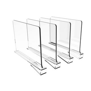 NBW Clear Acrylic Shelf Dividers, Closet Vertical Organizer for Kitchen  Cabinets, Bookshelves, Pack of 4 