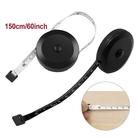 

2 Pcs 60inch（1.5m）Soft Tape Measure Retractable Tape Measure for Measuring Fabric Sewing Tailor Cloth Knitting Craft Weight Loss Measurements Black/White Dual Sided Tape Measure