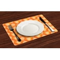 thumbnail image 3 of Ambesonne Oriental Place Mats Set of 4, Folk Style Hand Pattern, Standard Size, Orange Yellow and White, 3 of 5