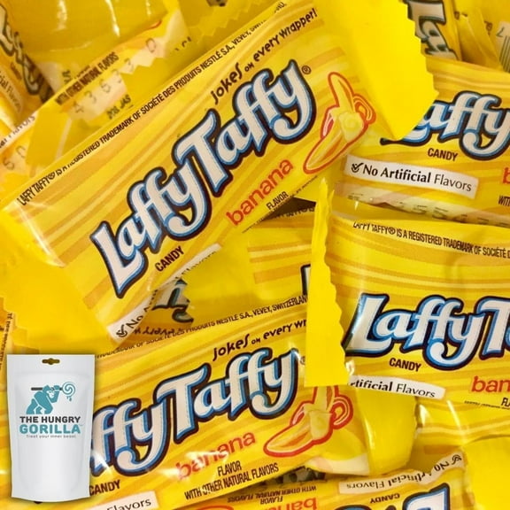 Laffy  Taffy Banana Chewy Candy - 2 lb Individually Wrapped Candy in a Resealable Stand-Up Bag by The Hungry Gorilla