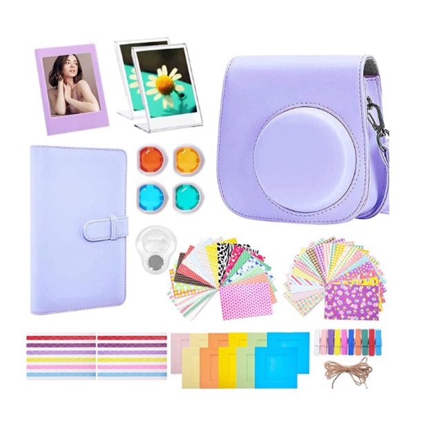 Kit de accesorios para cámara 12 en 1, bandolera para Instax Mini 11 9 8+ (púrpura) WDOplteas Para estrenar