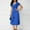 Blue, variant on Ayolanni Womens Casual Dresses Black V-Neck Evening Gown Solid Short Sleeve Midi Dresses Ladies Dresses L