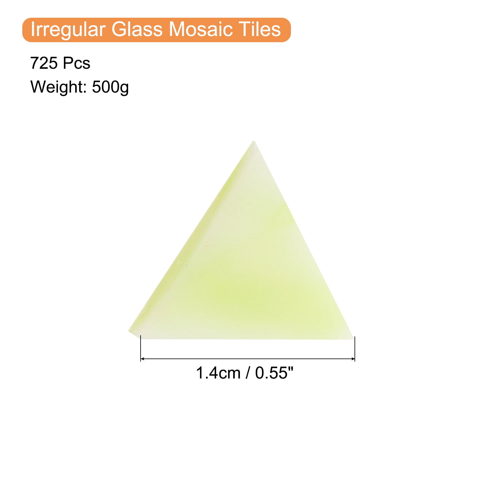 500g/1.1lb Mixed Color Triangle Mica Mosaic Tile, 725 Pcs, Mixed Green