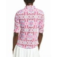 thumbnail image 2 of IBKUL womens  Ruched Elbow Length Sleeve Top, XL, Pink, 2 of 3