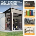 thumbnail image 5 of Aoxun 7.5'x5.5' Shed Outdoor Storage Shed with Triple Lockable Door Metal Storage Cabinet with Slopping Roof for Tools Bicycles Storage for Garden, Patio, Courtyard (Brown), 5 of 8