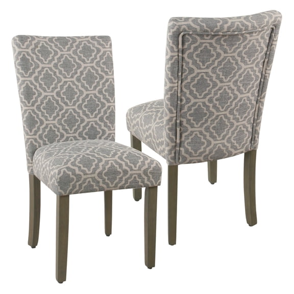 HomePop Parsons Dining Chair - Ash Gray Geometric (set of 2)