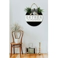thumbnail image 4 of Gather Here With Grateful Hearts Sign Farmhouse Wood Sign Front Porch Decor Rustic Wooden Sign Wall Decor Hanging Wooden Decorations with Bow-Knot for Home Porch Wall Door, 12 x 12 inch, 4 of 7
