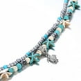thumbnail image 2 of Tobillera De Tortuga Con Estrella De Mar Azul, Abalorios De Doble Capa, Tobillera Bohemia Hecha A Mano En El Mar, Joyería Para Pie Para Mujer Y Niña Advancent AP006889-02, 2 of 6