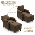 thumbnail image 6 of Aukfa Accent Chair with Storage Ottoman & Cup Holders, Convertible Sleeper Recliner Lounge Chair with Adjustable Backrest, USB-C Port & Side Pocket, Brown, 6 of 8