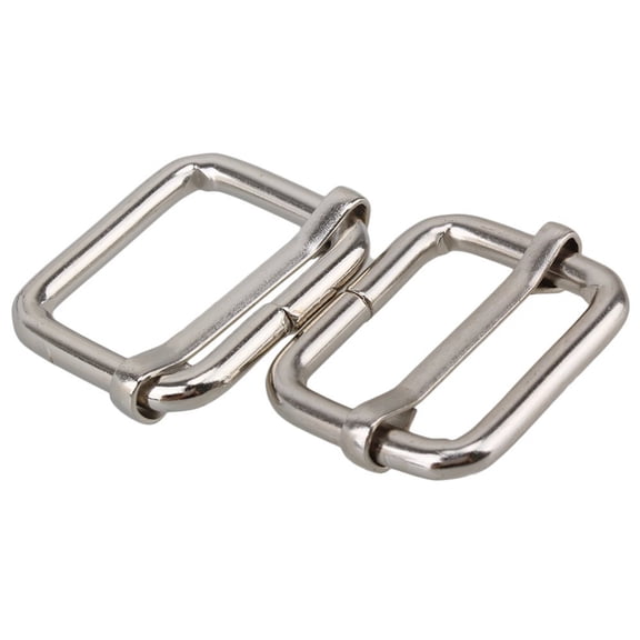 LABSERRON 20pcs 20pcs 38mm Metal Sliding Bar Triple Loop Buckle Silver Iron