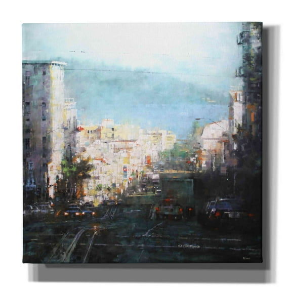 Epic Graffiti 'Bay Mist' by Mark Lague, Canvas Wall Art, 37"x37"