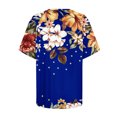 thumbnail image 3 of Fiudx Ofertas Flash Del Día Top de Cuello Redondo de Manga Corta Insertado con Hombros Estampados Informales para Mujer a La Moda, 3 of 4