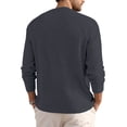 thumbnail image 4 of Men’s Waffle Long Sleeve Shirt Casual Button Down Thermal Henley Shirts Lightweight Plain Fall Tshirts Pullover Navy XL, 4 of 9