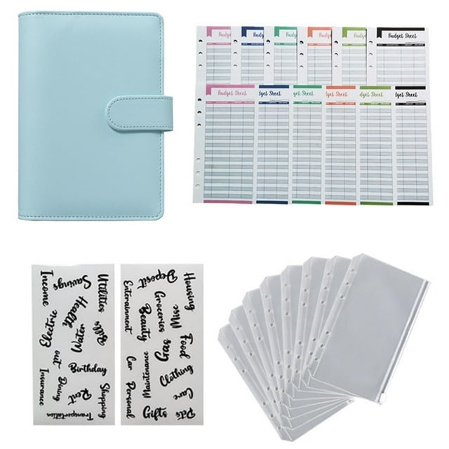 Carpeta de 6 anillas Cola A6 Azul claro cuaderno de facturas