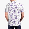 thumbnail image 5 of Xecao Orchids Flowers for Mens' Casual Short Sleeve Button-Down Polo Shirts for a Classic Golf Look, 5 of 9