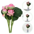 thumbnail image 3 of 2pcs Artificial Lotus Flowers Bouquets Simulation Tabletop Flower Arrangements for Home Decor, 3 of 9