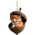 thumbnail image 3 of 9‑Pack Forest Animal Acorn Acrylic Ornaments, Woodland Creature Hanging Decor for Christmas Tree Wreath Home Holiday Decoration, 3 of 4