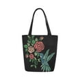 thumbnail image 2 of ASHLEIGH Hummingbird Rose Canvas Tote Bag Shoulder Handbag for Women Girls, 2 of 4