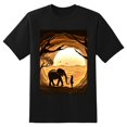 thumbnail image 2 of Plus Size Shirt for Women Black Tops for Women Short Sleeves Shirt for Women Silhouette Paper Sculpture Elephant T Shirt Crewneck Shirt for Women XL, 2 of 5