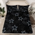 thumbnail image 6 of Manfei Bling Star Print Bed Sheets King, Black Blue King Sheet Sets, Cartoon Theme Bedding Sets King Size, Microfiber Bedroom Decoration, 4-Piece, 6 of 7