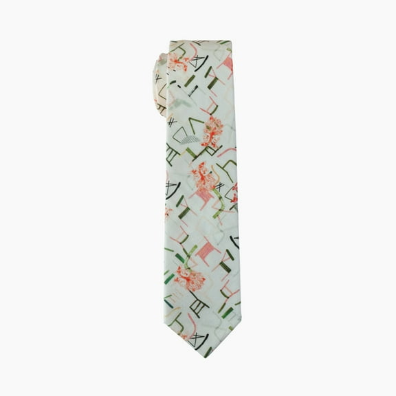 Geometric & Floral Print Necktie