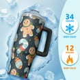 thumbnail image 4 of 30 oz Christmas Snowflake Tumbler with Handle and Straw, Stainless Steel Double Wall Cup 30 oz, Leak Proof Holiday Mug, Festive Gift Idea, 4 of 5
