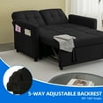 thumbnail image 6 of Dextrus 55" Modern Convertible Sofa Bed with Pull Out Bed, Upholstered Loveseat Sofa Couch with Adjustable Backrest, Black, 6 of 10
