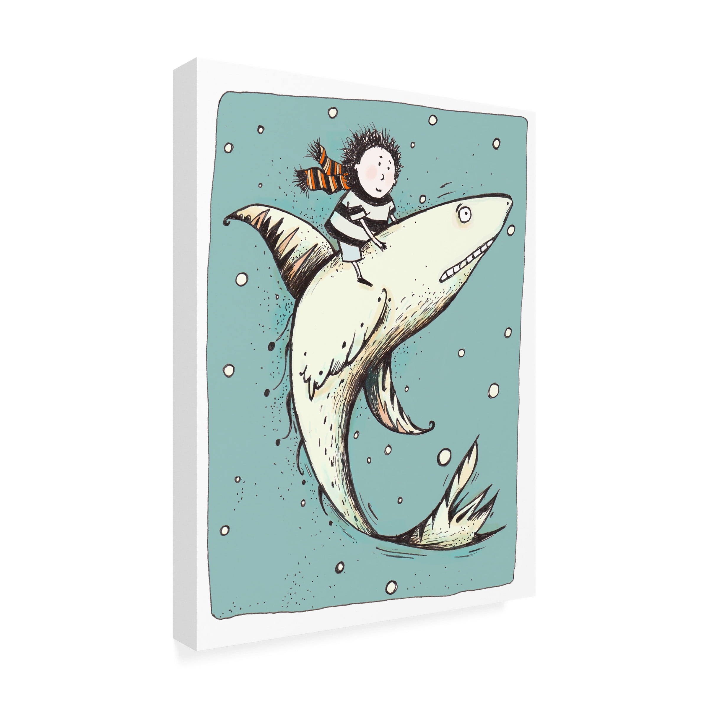 Trademark Carla Martell 'Fish Boy' Gallery-Wrapped Canvas Art, 18' x 24'