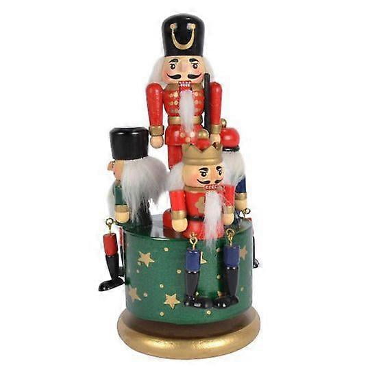 European-type handmade nutcracker rotating music box handicraft decoration home wooden music box blue