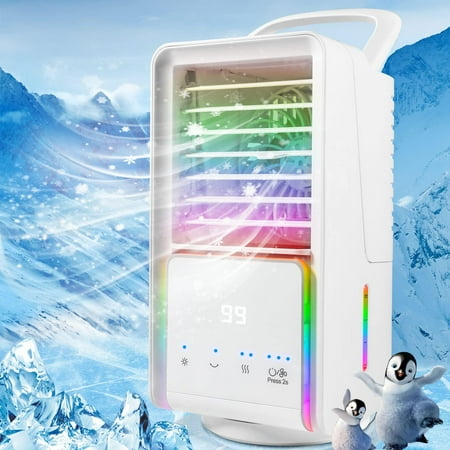 

Bellaven Portable Air Conditioner 700ML Personal Evaporative Air Cooler Fan with 3 Speeds 7 Colors 70 Oscillate Personal Air Cooler for Home/Tent/Office Room