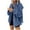 Navy, variant on UYISJ Womens Waffle Knit Shacket Oversized Button Down Shirt Jacket Lightweight Long Sleeve Tops with Pockets XXL