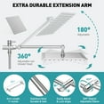 thumbnail image 3 of GPED Shower Head, 8” High Pressure Rainfall/Handheld Shower Combo with 11” Extension Arm(Adjustable Height/Angle), Handheld Shower Head with 5 Modes & Holder, Anti-leak 60" Hose, Chrome, 3 of 9