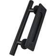 thumbnail image 1 of Manija de puerta, Akozon Manija de puerta corrediza retro de 30 cm / 11 "Juegos de manijas empotradas y de tracción de acero inoxidable negro para puerta corrediza de madera, 1 of 5