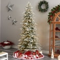 thumbnail image 4 of Nearly Natural Warm White Prelit LED Flocked Slim Spruce Artificial Christmas Tree, 8.5', 4 of 11