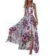 thumbnail image 1 of Vestido de Verano de Vacaciones de la Cintura Impresa de las Mujeres Cinched Ins V-Cuello Bajo Corte, Falda Grande Doblado para Ocasional, Fiesta Y Diario, 1 of 5