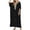 Black, variant on Taqqpue Womens Plus Size Beach Cover Up Solid Color Flare Sleeve Kaftan Dress V Neck Maxi Dress Beachwear Casual Summer Swimsuit Coverup for Women