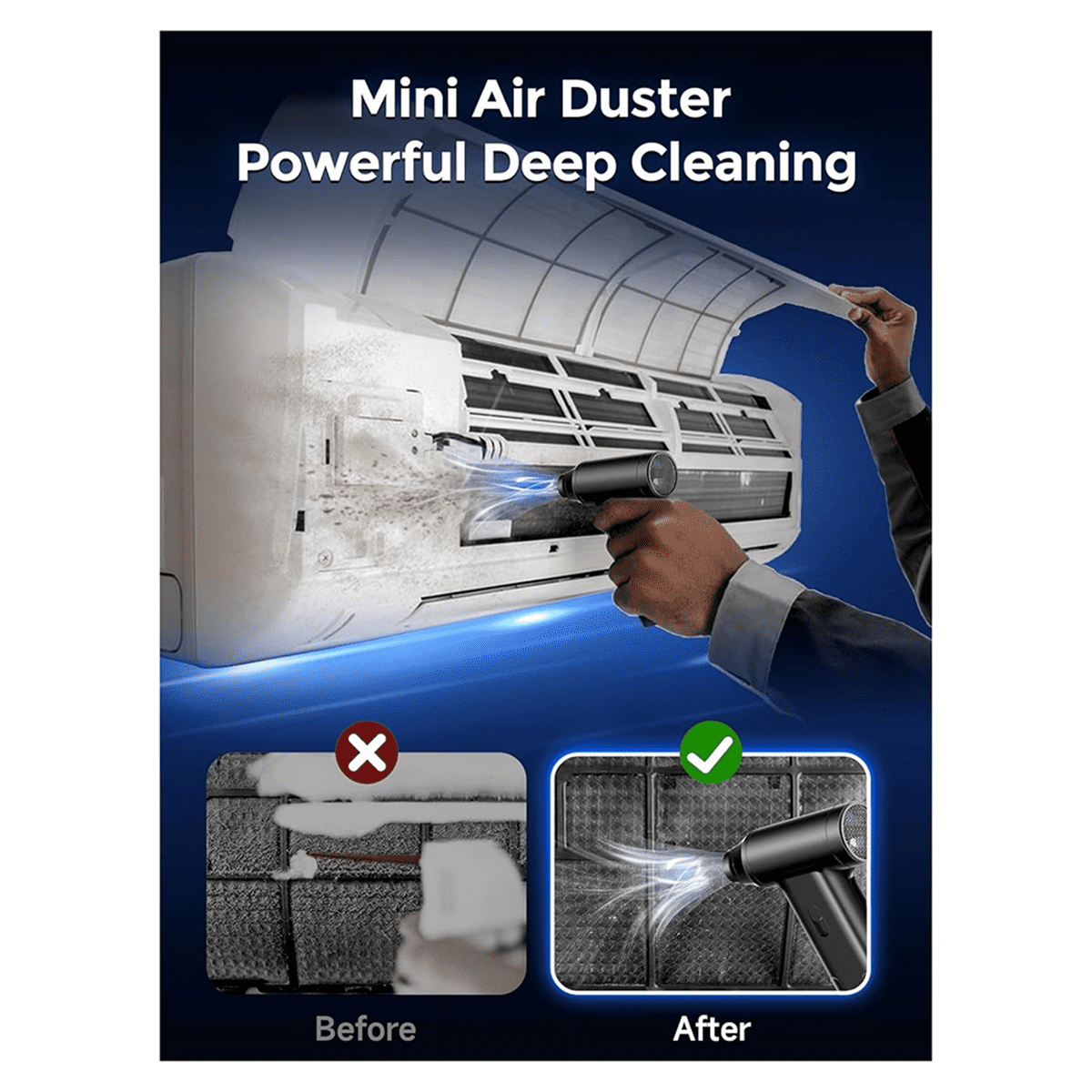 Compressed Air Duster, Portable Electric Air Duster for Computer, Car, Home, , Cordless Keyboard Cleaner