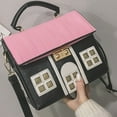 ZNGYXN Houseshaped Handbag Colorblock Mini Crossbody Bag Box Shoulder
