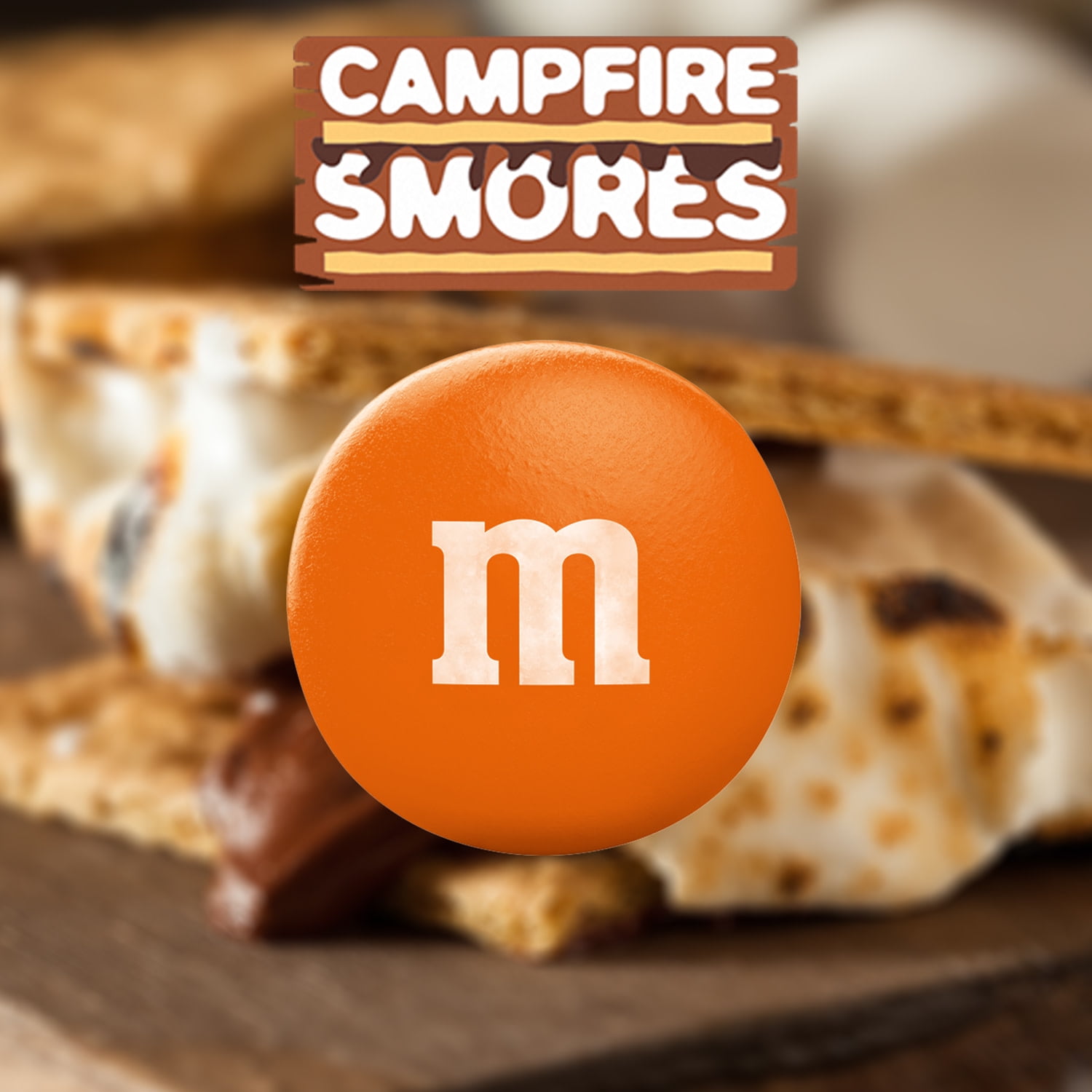 M&M's Campfire Smores White and Milk Chocolate Halloween Candy - 7.44 oz