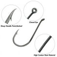 thumbnail image 3 of Dr.Fish 100pcs Octopus Hooks Fishing Circle Hooks #3/0 High Carbon Sharp Black Saltwater, 3 of 8