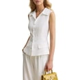 thumbnail image 3 of Women'S 2 Piece Sets Sleeveless Vest Pants Suits White XL, 3 of 9
