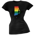 thumbnail image 1 of Rhode Island LGBT Lesbian Pride Rainbow Black Juniors Soft T-Shirt, 1 of 1