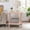 Pink + Shelves + MDF, variant on Multifunctional MDF Wood End Table with Shelf, Two-Tone Weathered Gray and Beige, 24x22x23 Inches, Space Saving Small Side Table for Living Room and Bedroom