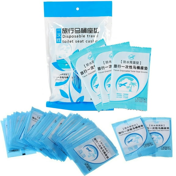 100 Portable Disposable Toilet Seat Cover Mat Waterproof Safety Toilet Seat Pad for Travel/Camping Bathroom Accessiories (100pc)