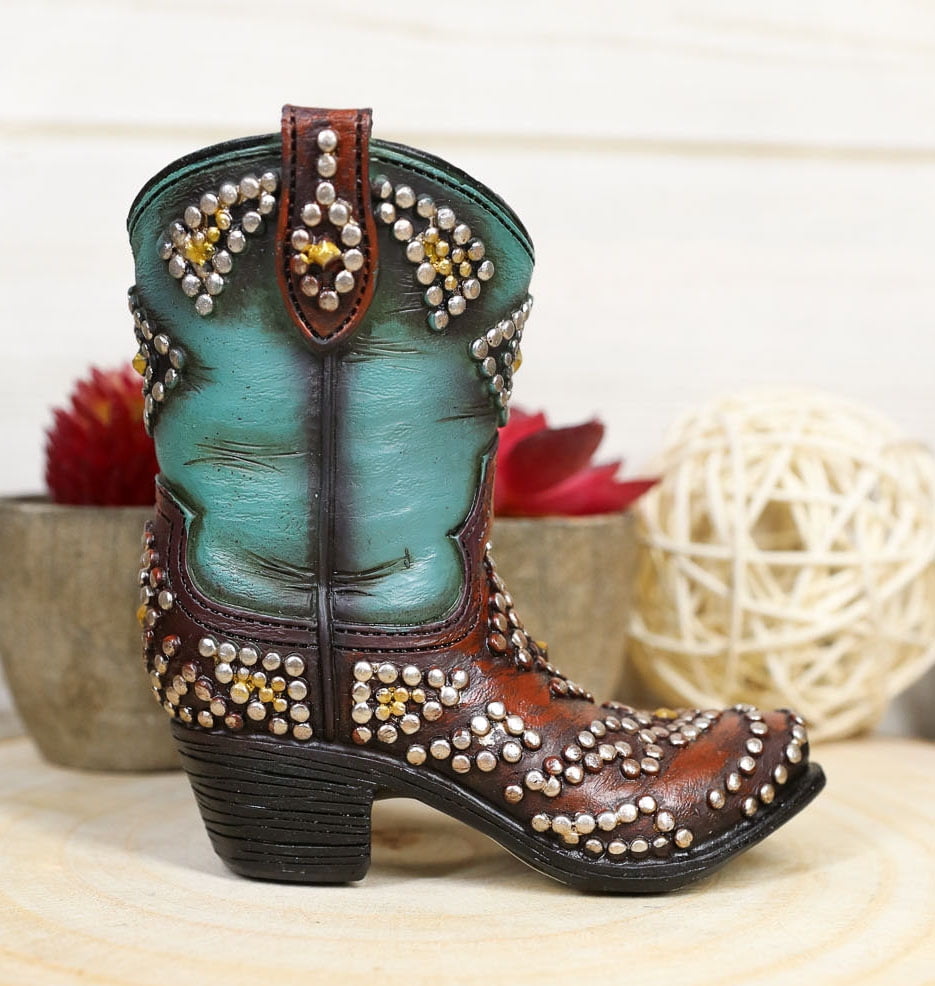 Tough-1 Western Home Decor Turquoise Accented Cowboy Boot Soap Tray 