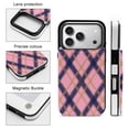 thumbnail image 3 of Pink And Purple Plaid Pattern Leather Wallet Case for iPhone 15 Plus Wallet Case Card Holder Flip, 3 of 8