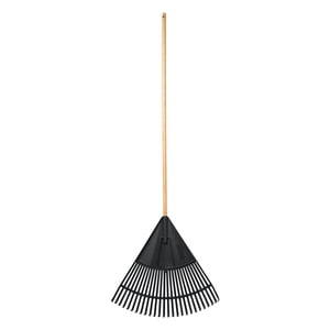 Expert Gardener 24-Inch Poly Leaf Rake with Wood Handle